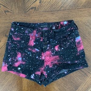 Blackheart Galaxy Pattern Shorts